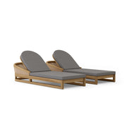 Catania 2 piece sun lounger set with cast slate cushions on a white background.  