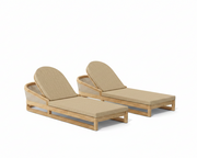 Catania 2 piece sun lounger set with linen sesame cushions on a white background.  