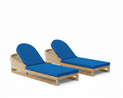 Catania 2 piece sun lounger set with pacific blue cushions on a white background.  