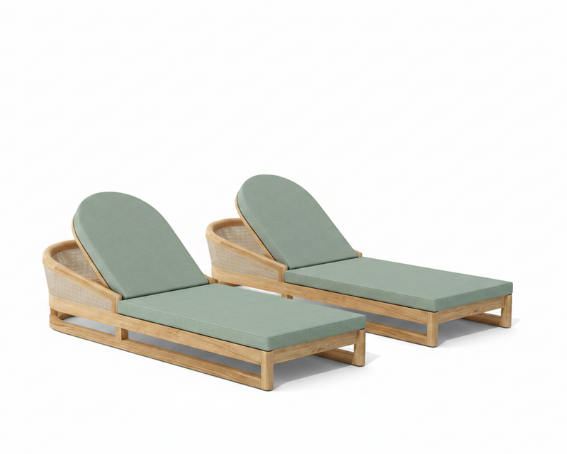 Catania 2 piece sun lounger set with spa cushions on a white background.  