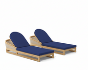 Catania 2 piece sun lounger set with true blue cushions on a white background.  