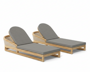 Catania 2 piece sun lounger set with bliss smoke cushions on a white background.  