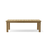 Anderson Teak Chelsea dining table front view on white background.  