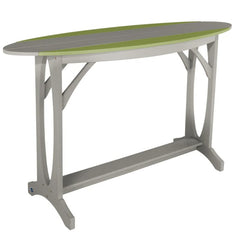 Table with green top and gray base on a white background