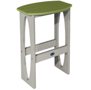 Bar stool with green top and gray base on a white background