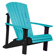 Turquoise and black Adirondack chair on a white background