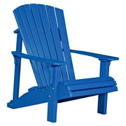 Blue Adirondack chair on a white background