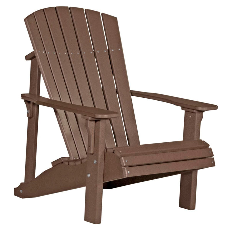 Brown Adirondack chair on a white background