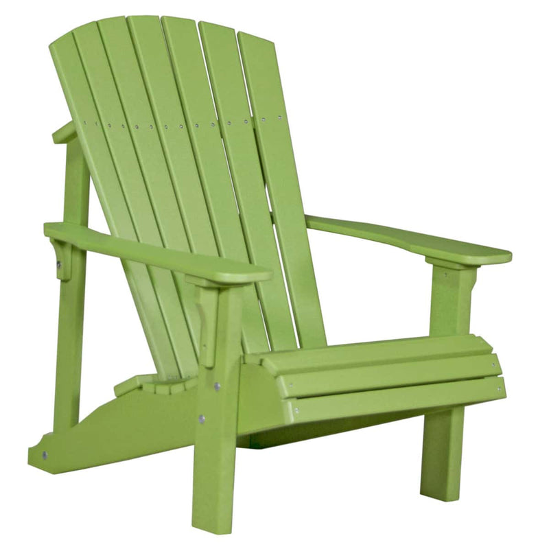 Green Adirondack chair on a white background