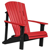 Red and black Adirondack chair on a white background