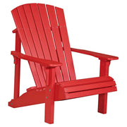 Red Adirondack chair on a white background
