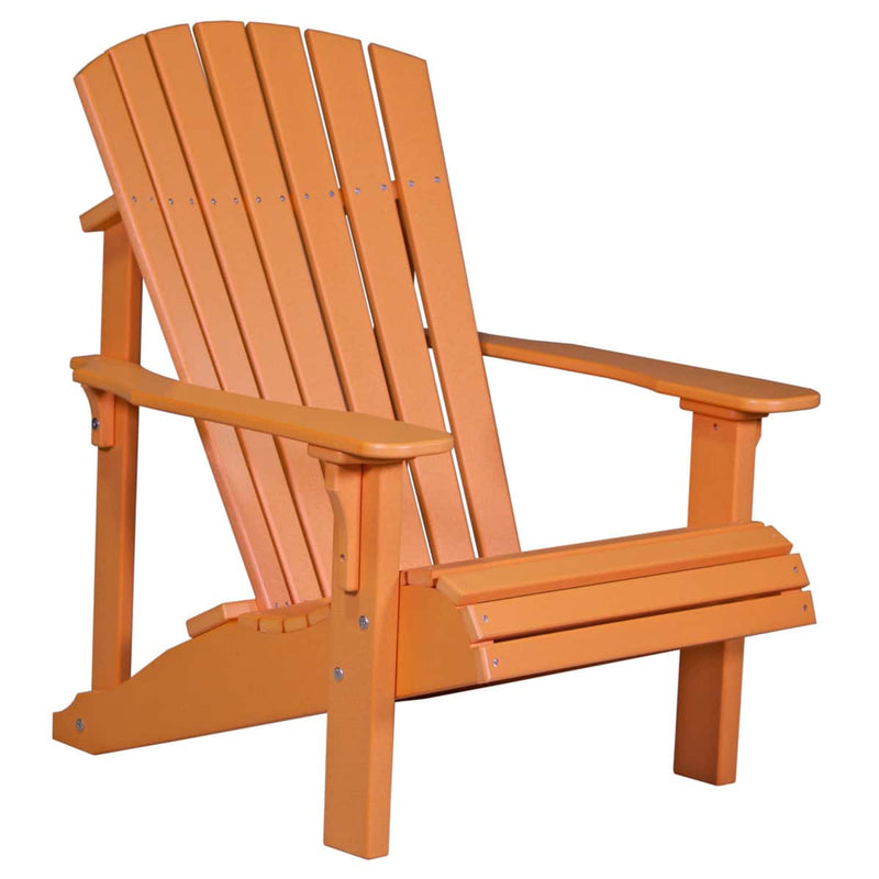 Orange Adirondack chair on a white background