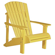 Yellow Adirondack chair on a white background