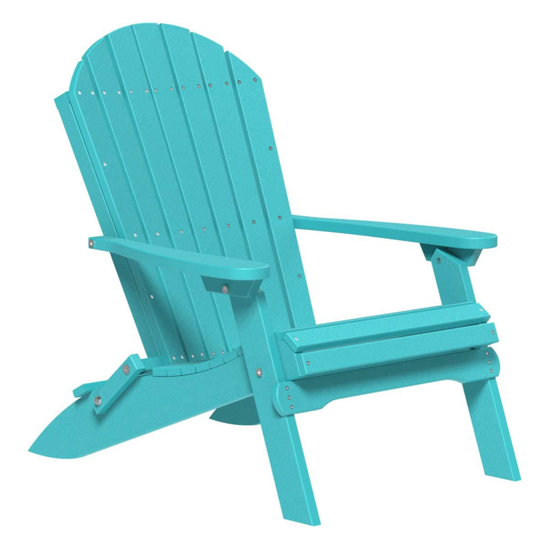 Turquoise Adirondack chair on a white background