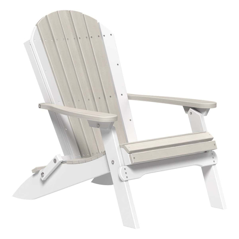 White and birch Adirondack chair on a white background