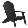 Black Adirondack chair on a white background