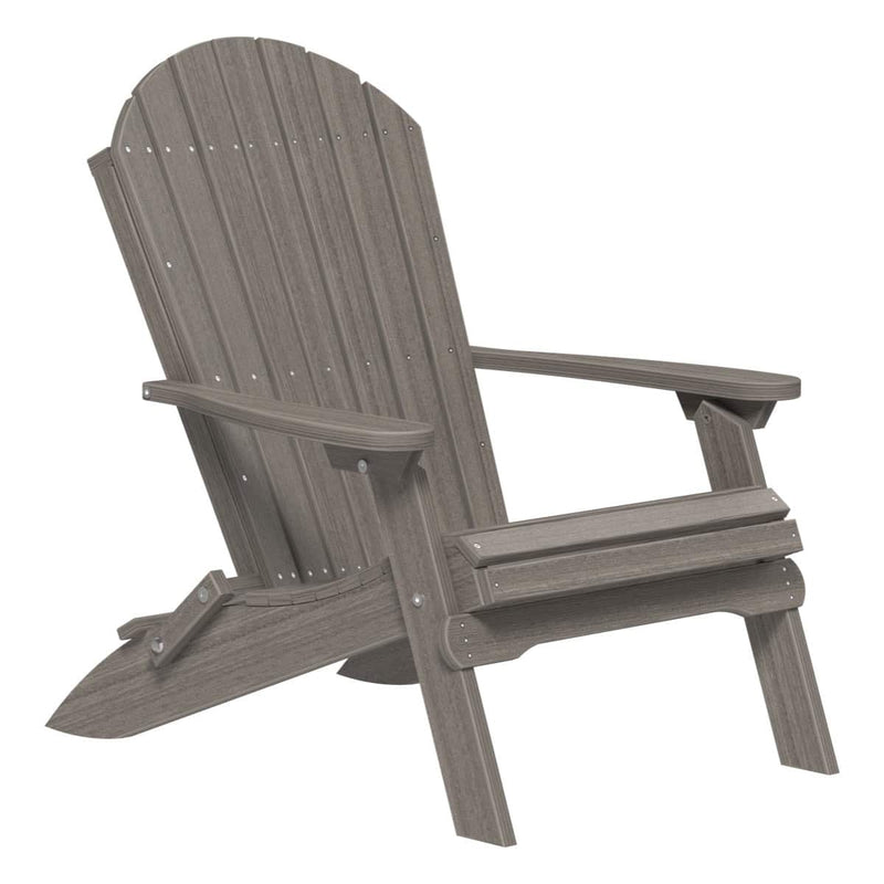 Gray Adirondack chair on a white background