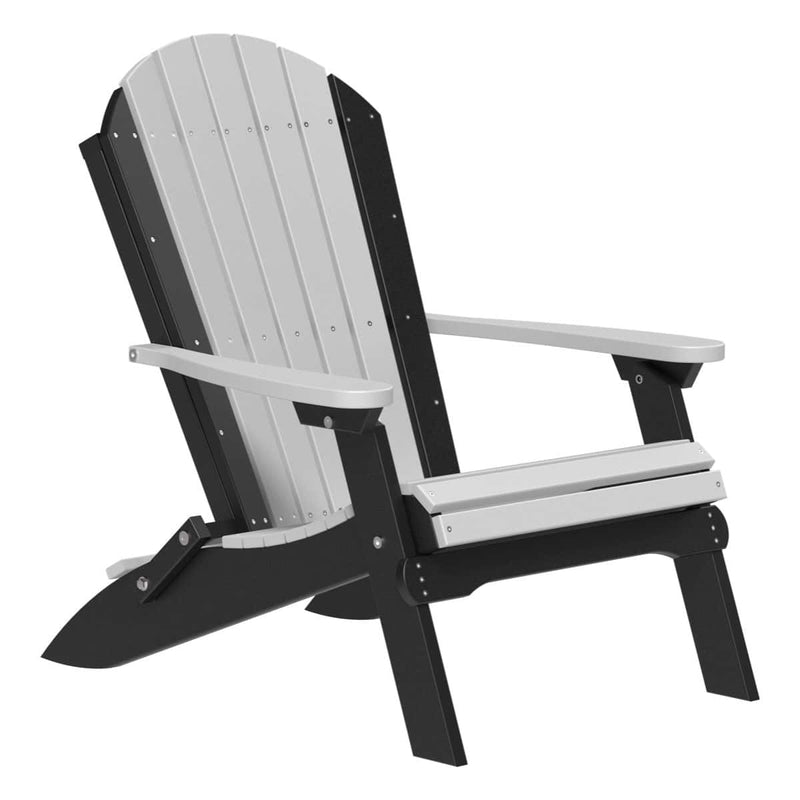Black and gray  Adirondack chair on a white background