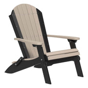 Black and beige Adirondack chair on a white background