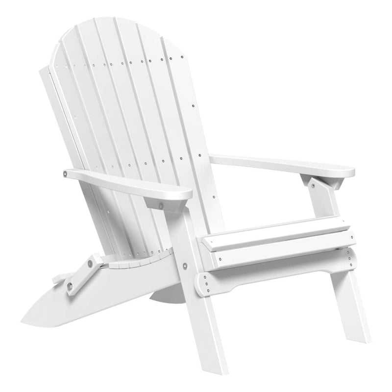 White Adirondack chair on a white background