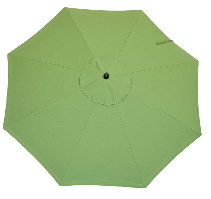 Green patio umbrella on a white background
