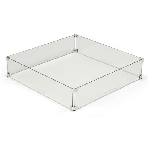 Tempered glass wind guard on a white background.