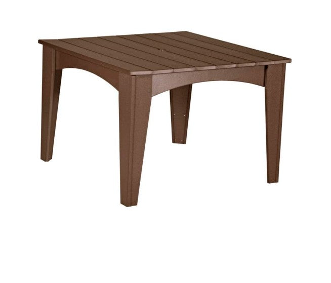 chestnut brown outdoor square dining table 