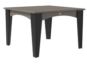 gray and black square outdoor dining table on a white background