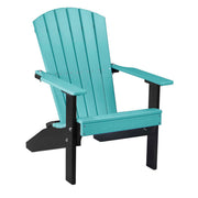 Teal and black Adirondack chair on a white background
