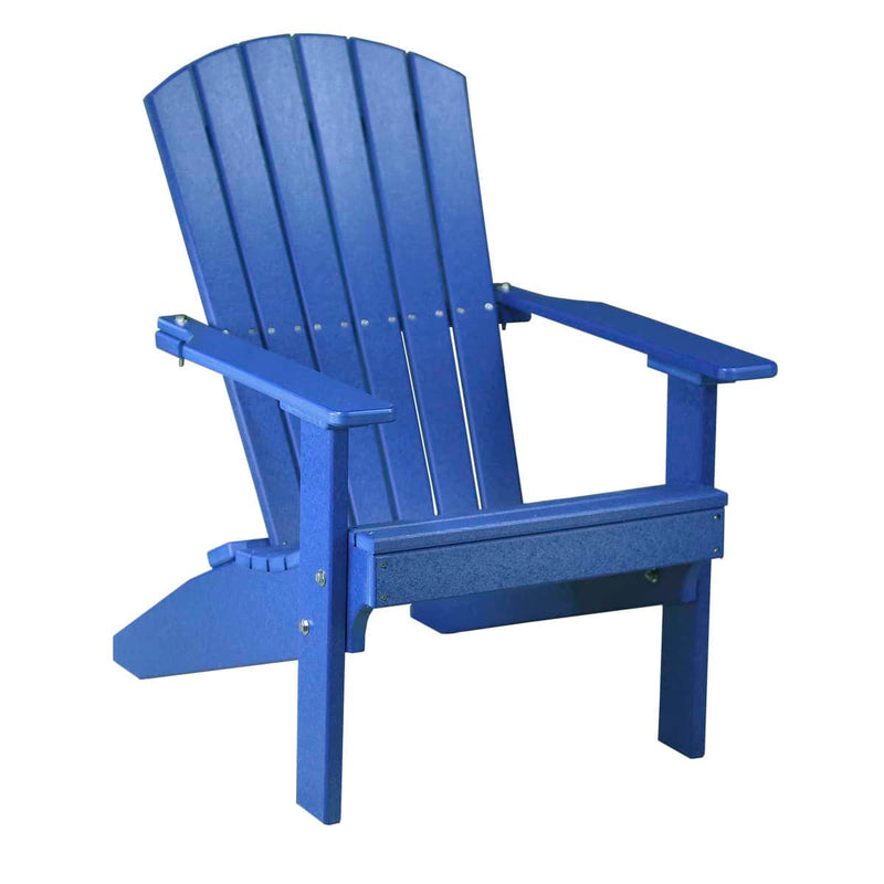 Blue Adirondack chair on a white background