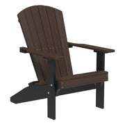 Brown and black Adirondack chair on a white background