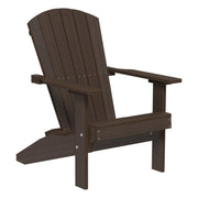 Brown and black Adirondack chair on a white background