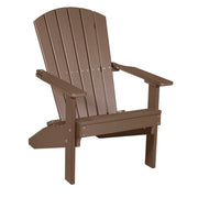 Brown Adirondack chair on a white background