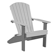 Gray and slate Adirondack chair on a white background