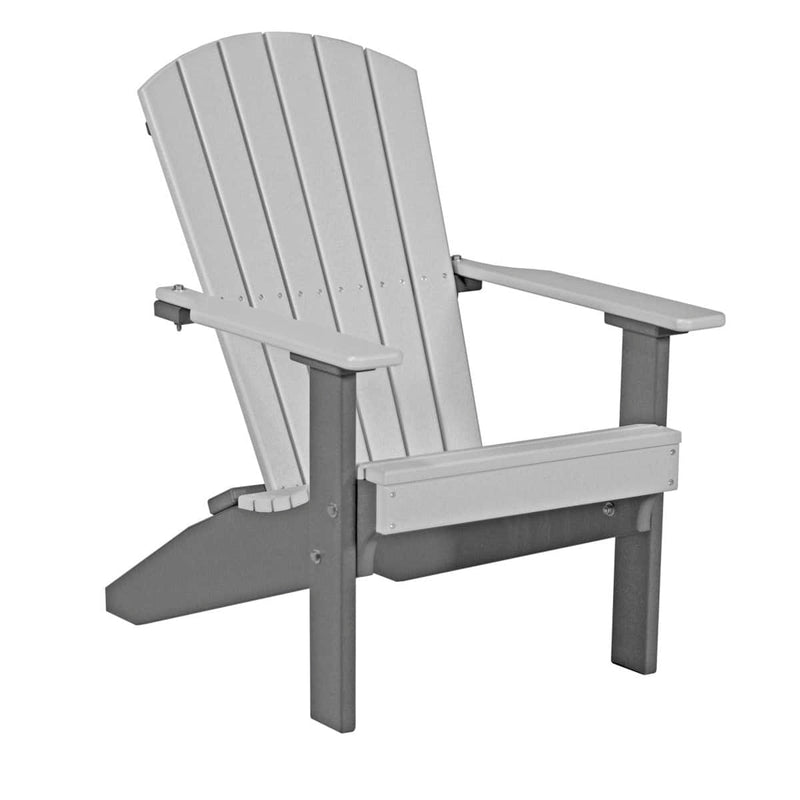 Gray and slate Adirondack chair on a white background