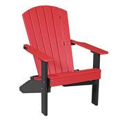 Red and black Adirondack chair on a white background