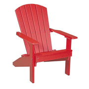 Red Adirondack chair on a white background
