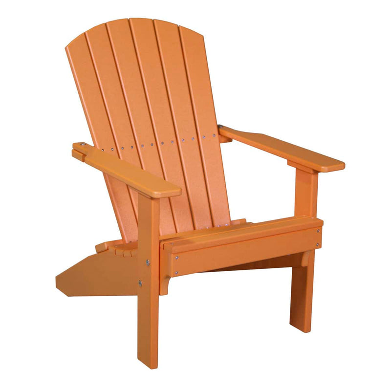 Orange Adirondack chair on a white background
