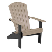 Beige and black Adirondack chair on a white background