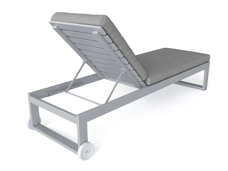 Lucca aluminum lounge chair - back view on a white background.  