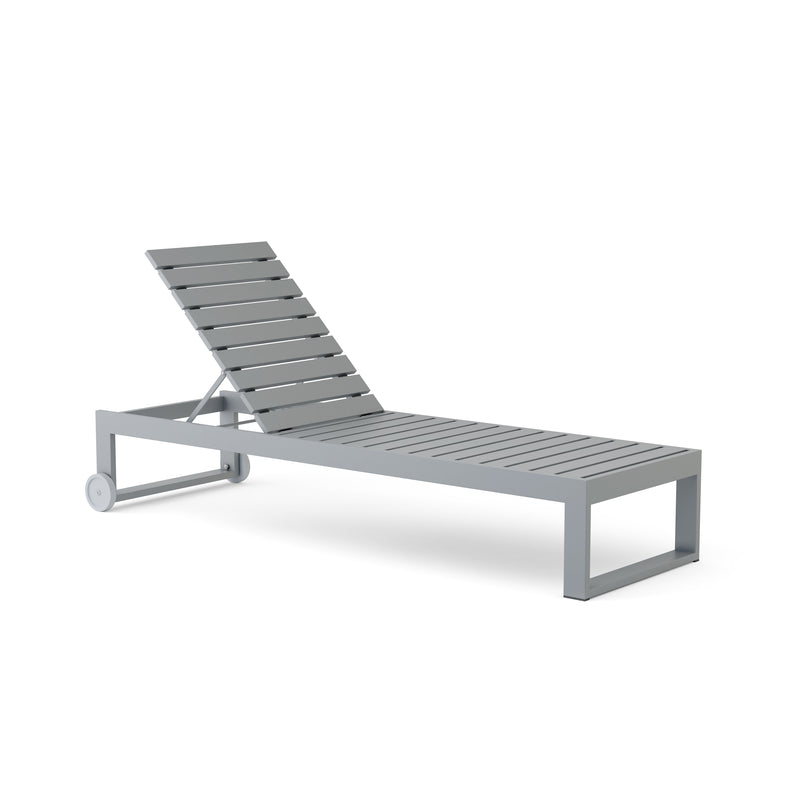 Lucca aluminum lounge chair - front view on a white background.
