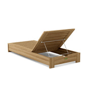 Madera teak sun lounger - back view on a white background.  