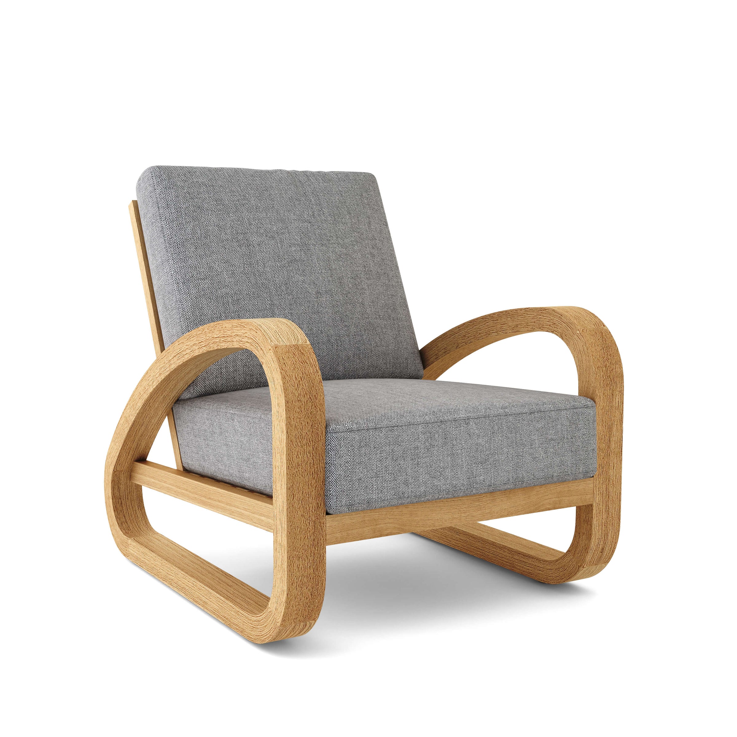 Anderson Teak Malaga Deep Seating Lounge Chair – Cast Slate Sunbrella Cushion"