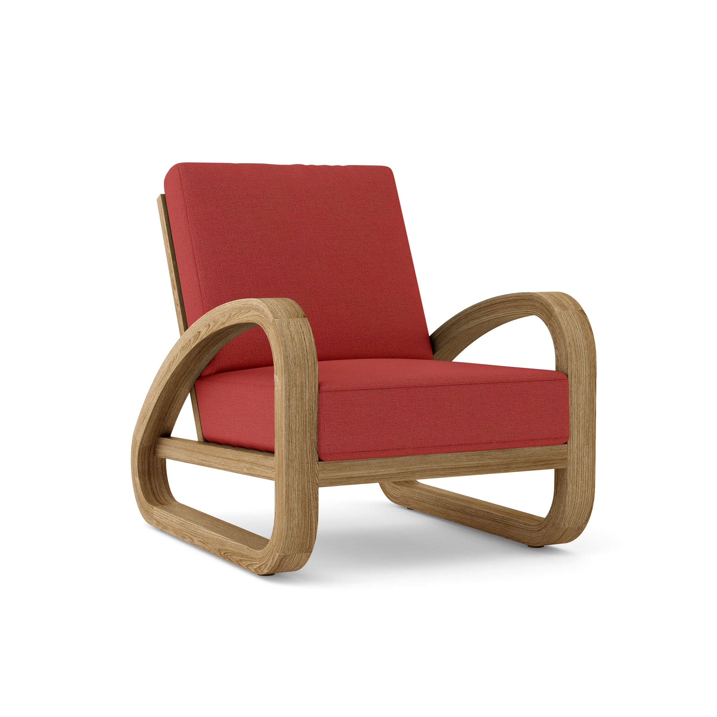 Anderson Teak Malaga Deep Seating Lounge Chair – Jockey Red Sunbrella Cushion