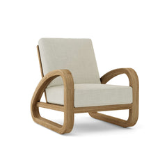 Anderson Teak Malaga Deep Seating Lounge Chair – Linen Canvas Sunbrella Cushion"