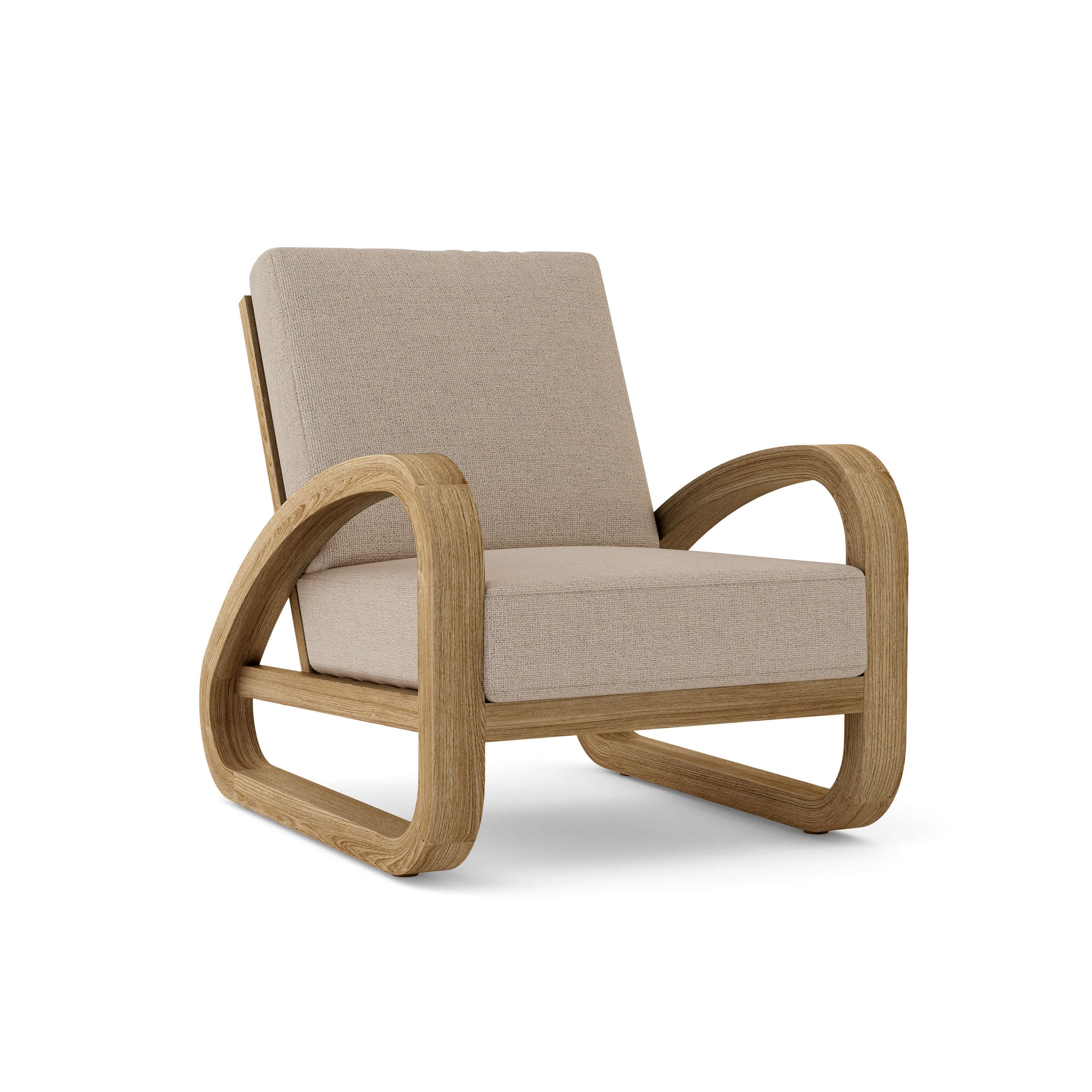 Anderson Teak Malaga Deep Seating Lounge Chair – Cast Ash Sunbrella Cushion"