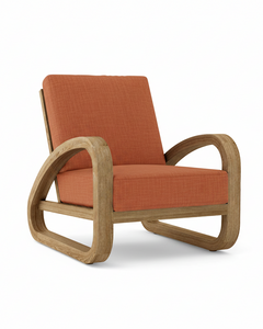 Anderson Teak Malaga Deep Seating Lounge Chair – Henna Sunbrella Cushion"