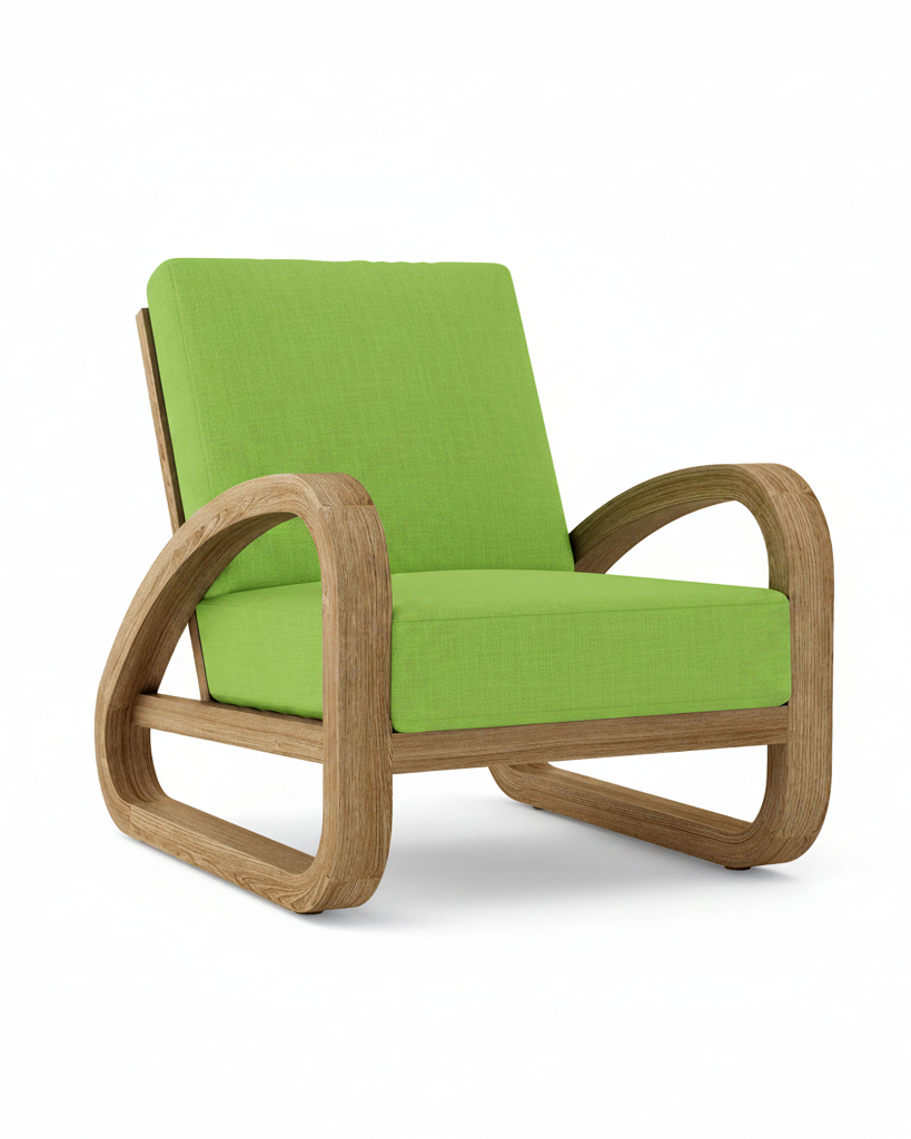 Anderson Teak Malaga Deep Seating Lounge Chair – Macaw Sunbrella Cushion"