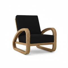 Anderson Teak Malaga Deep Seating Lounge Chair – Black Sunbrella Cushion"