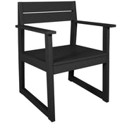Black chair with armrests on a white background